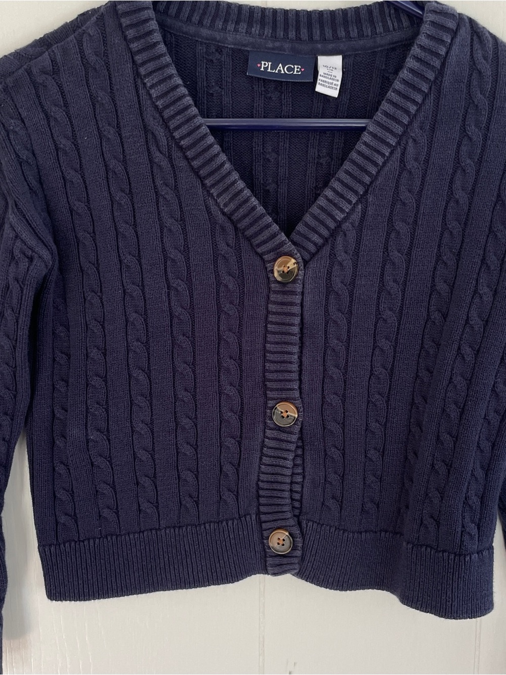 The Children’s Place Navy Cable-Knit Cardigan Size-10/12
